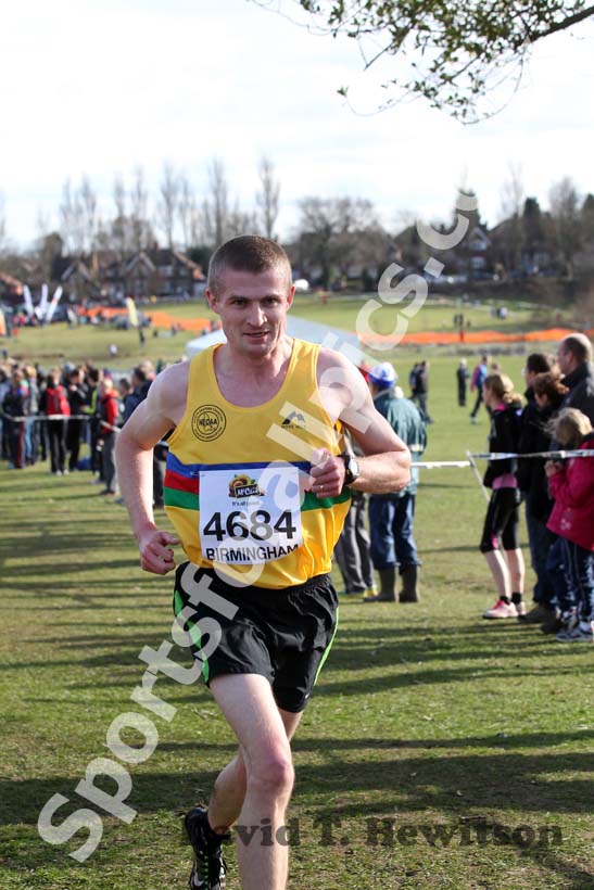 Peter Newton (North East) in the Senior Mens McCain Inter Counties Cross Country, Cofton Park, Birmingham.